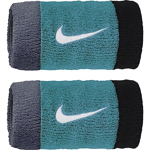 NIKE Swoosh Double Wide Tennismanschetten lang in verschiedenen Farben (Cool Grey/TEAL NEBULA/BLACK) von Nike