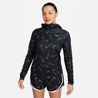 NIKE Swoosh Print Kapuzen-Laufjacke Damen 010 - black/reflective silv XL von Nike