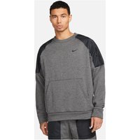 NIKE Therma-FIT Fitness Fleece Sweatshirt Herren 071 - charcoal heathr/black/black M von Nike