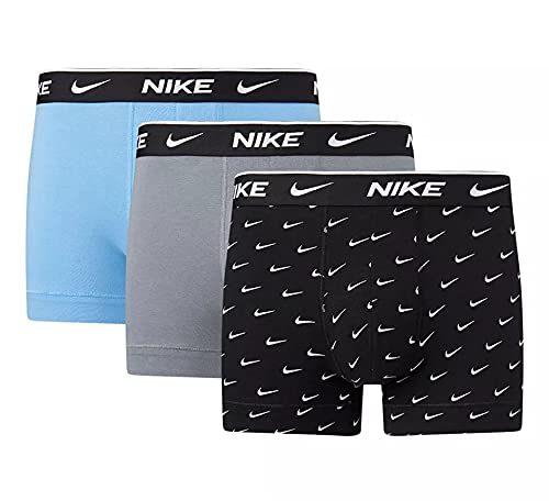 Nike 0000KE1008-9JI Trunk Boxer Mens Swoosh Print/Grey/Uni. Blue L von Nike