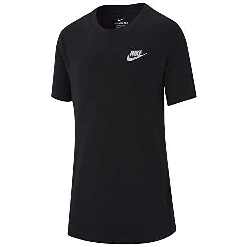 Nike Boy's Sportswear T-Shirt, Black/White, M von Nike