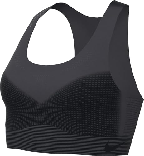 Nike Damen Swoosh Flyknit Ungepolsterter Sport-BH Mit Starkem Halt Für Bra, Black/Dk Smoke Grey/Photon Dust, 62-64 EU von Nike