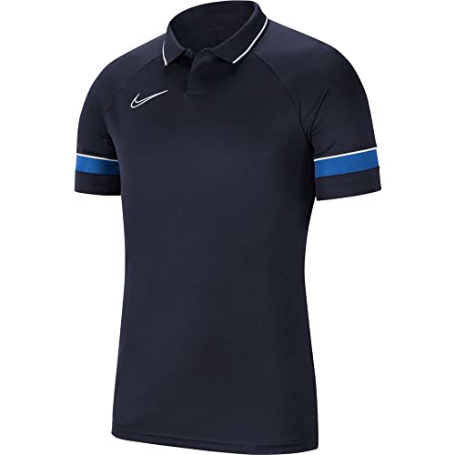 Nike, Dri-Fit Academy, Polo Hemd, Obsidian/Weiß/Königlich Blau/Weiß, S, Mann von Nike