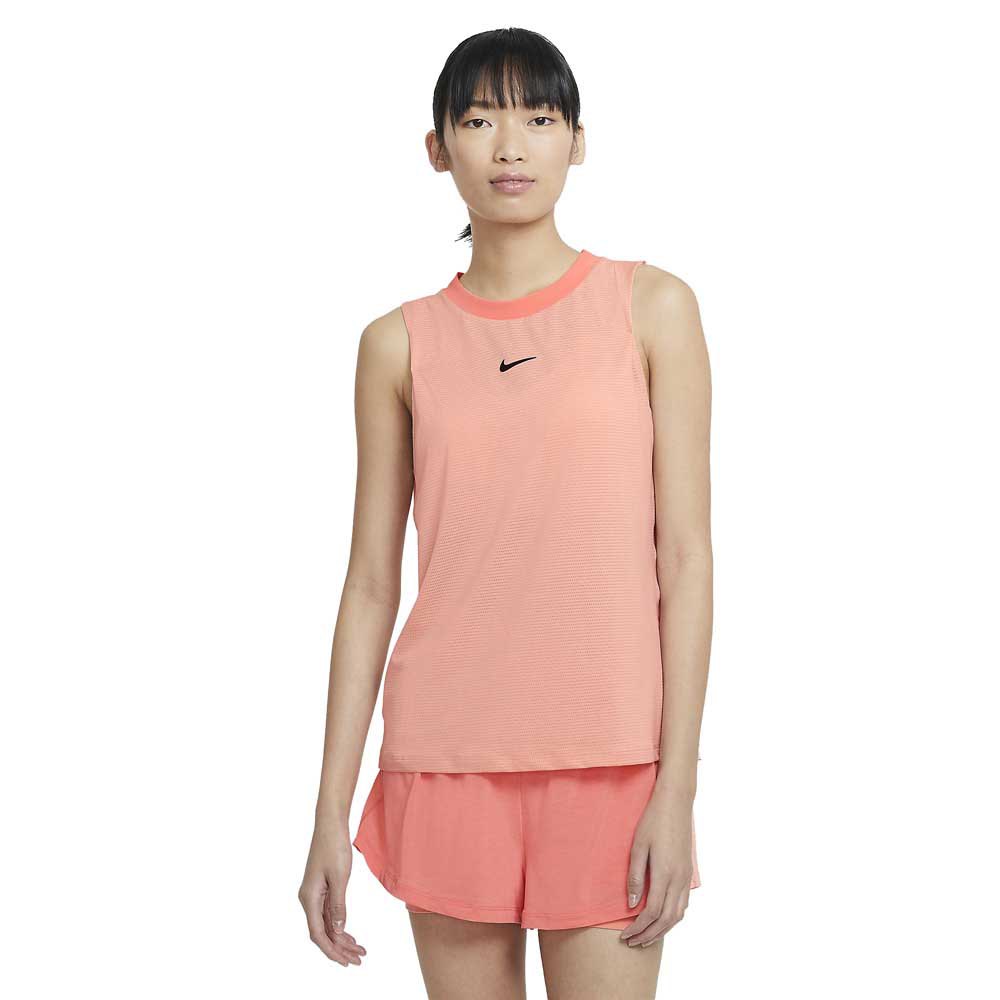 Nike Court Advantage Sleeveless T-shirt Orange M Frau von Nike