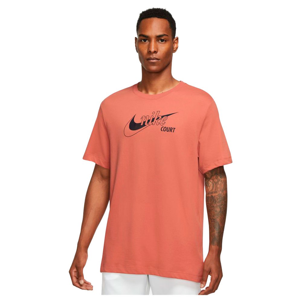 Nike Court Dri Fit Swoosh Short Sleeve T-shirt Orange S Mann von Nike