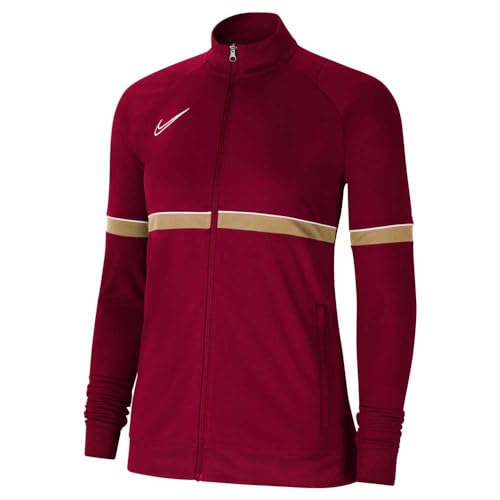 Nike Damen, Women's Academy 21 Track Jacket, TEAM RED/WHITE/JERSEY GOLD/WHITE, CV2677-677, M von Nike