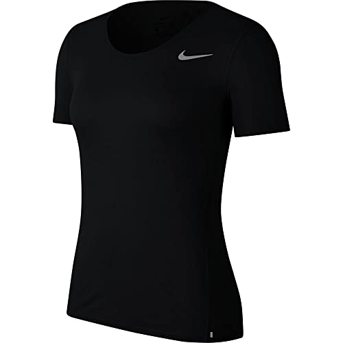 Nike Damen City Sleek Kurzarm-Trikot, Black/Reflective Silv, M von Nike