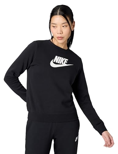 Nike Damen Club Crew Sweatshirt, Black/White, S EU von Nike