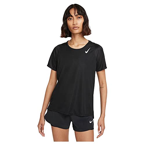 Nike Damen Df Race T-Shirt, Black/Reflective Silv, XS von Nike