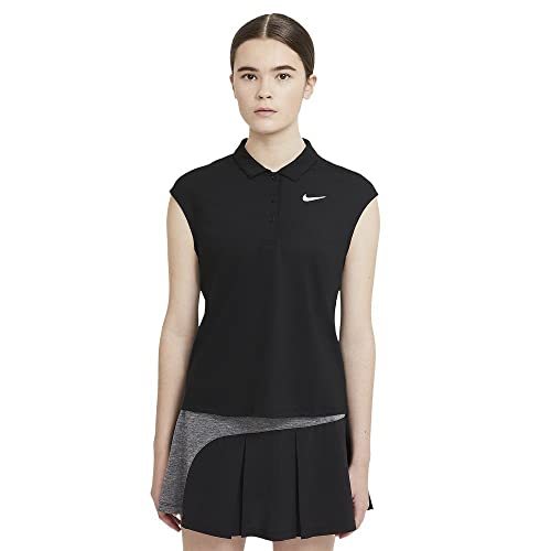 Nike Damen Df Vctry Polo, Black/White, L von Nike