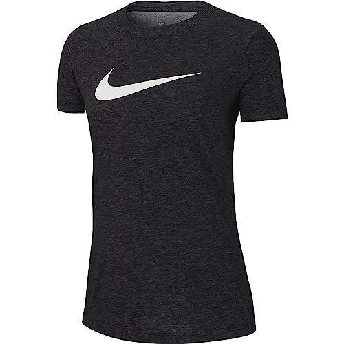Nike Damen Dry Kurzarm-Oberteil, Black/Heather/White, XL von Nike