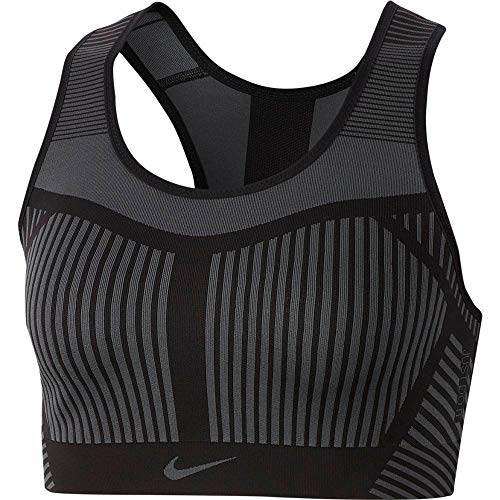 Nike Damen FE/NOM Flyknit Sports Bra, Black/Dark Grey, L von Nike