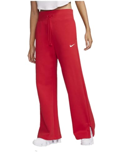 Nike Damen Full Length Pant W NSW Phnx FLC Hr Pant Wide, University Red/Sail, DQ5615-657, XL von Nike