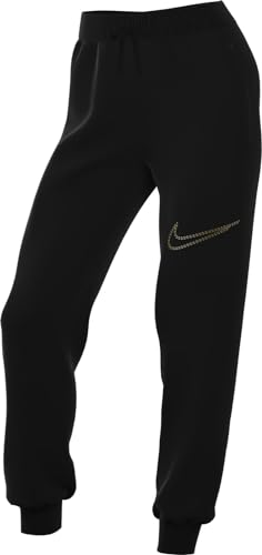 Nike Damen Hose W NSW Club FLC Shine Mr Pant, Black, FB8760-010, M von Nike