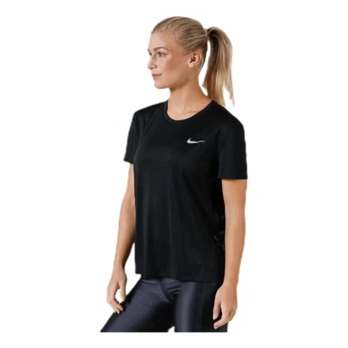 Nike Damen Miler T-shirt, Black/Reflective Silver, S von Nike