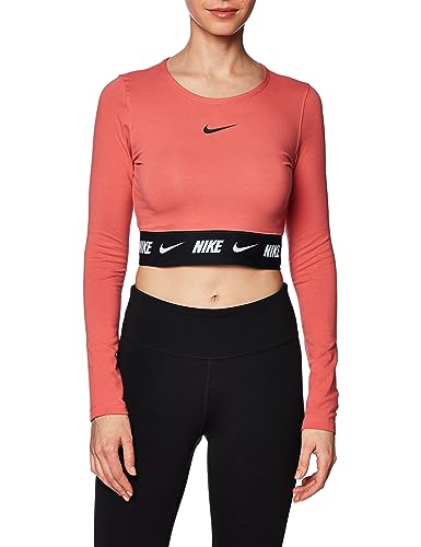 Nike Damen NSW Crop Tape Ls Top T-Shirt, Jugendliche/Schwarz, XL von Nike