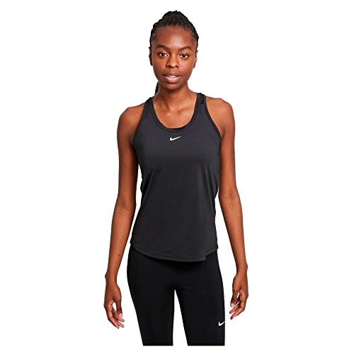 Nike Women's W Nk One Df Slim Tank T-Shirt, Black/White, L von Nike