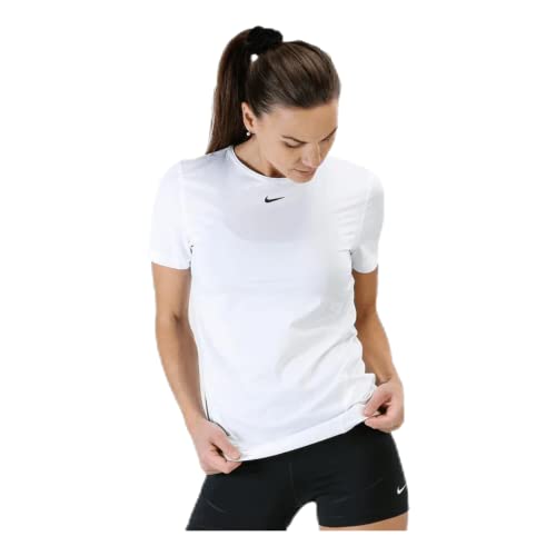 Nike Damen Pro T-Shirt, White/Black, XS von Nike