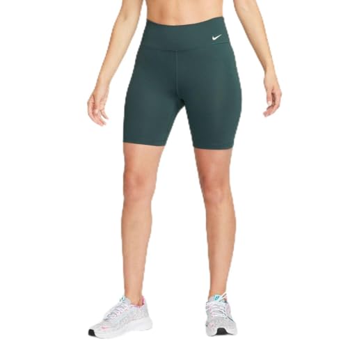 Nike Damen Shorts W Nk One Df Mr 7In Shrt, Deep Jungle/White, DD0243-328, L von Nike
