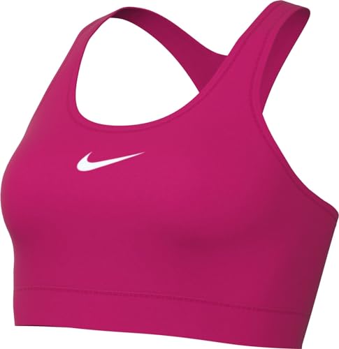 Nike Damen Sport-BH W Nk Swsh Med SPT Bra, Fireberry/White, DX6821-615, S von Nike