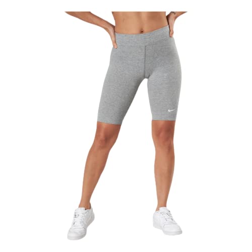 Nike Damen Sportswear Essential Bike Shorts, Dark Grey Heather/White, XS von Nike