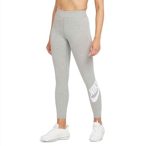 Nike Damen Sportswear Essential Tights, Dark Grey Heather/White, S von Nike