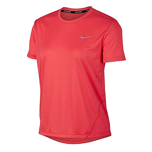 Nike Damen W NK Miler TOP SS T-Shirt, Ember Glow/Reflective Silv, M von Nike