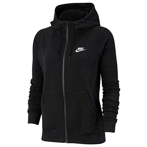 Nike Damen W NSW ESSNTL HOODIE FZ FLC Sweatshirt, black/(white), XS von Nike