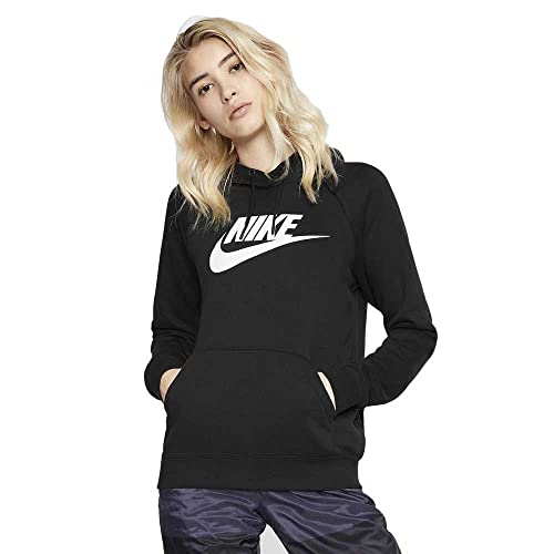 Nike Damen Sportswear Essential Hoodie, Black/White, L von Nike
