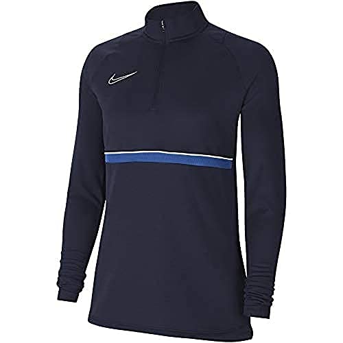 Nike Damen Women's Academy 21 Drill Top, Obsidian/White/ROYAL Blue/White, CV2653-453, XS von Nike