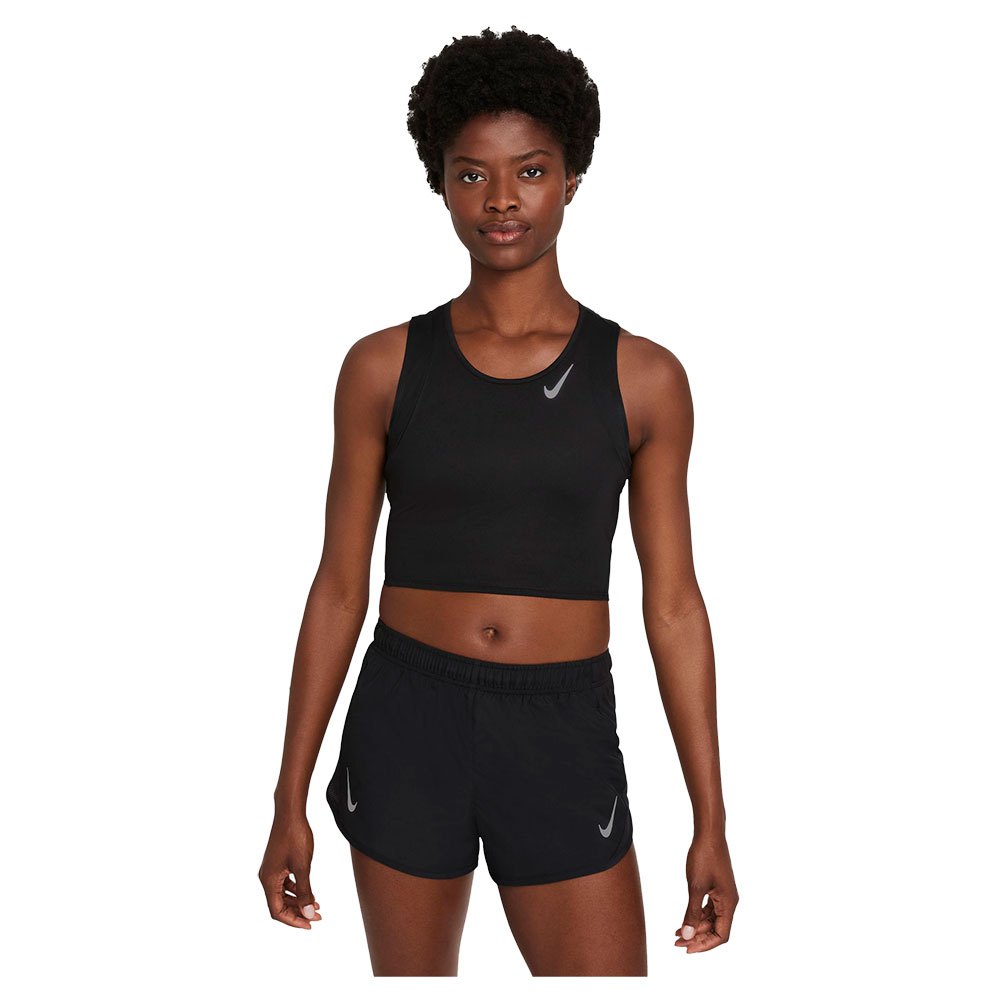 Nike Dri Fit Race Cropped Sleeveless T-shirt Schwarz L Frau von Nike