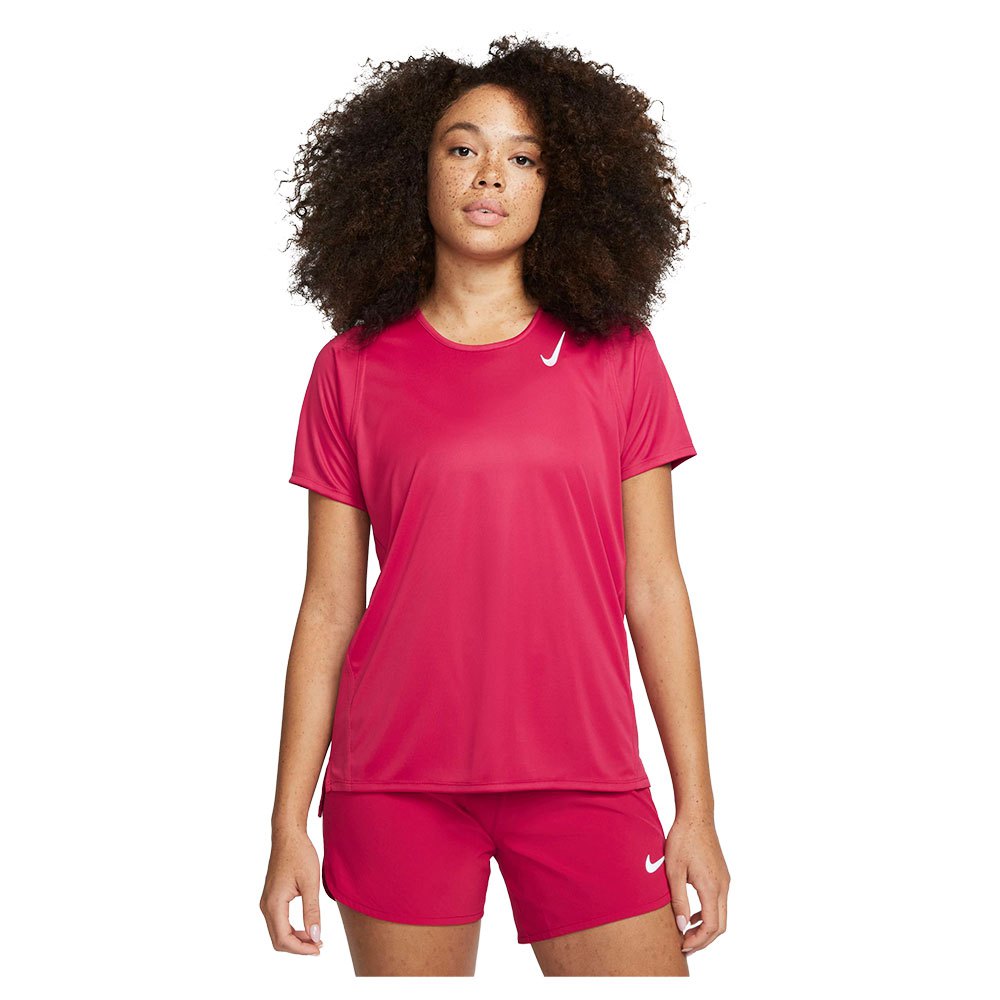 Nike Dri Fit Race Short Sleeve T-shirt Rot XS Frau von Nike