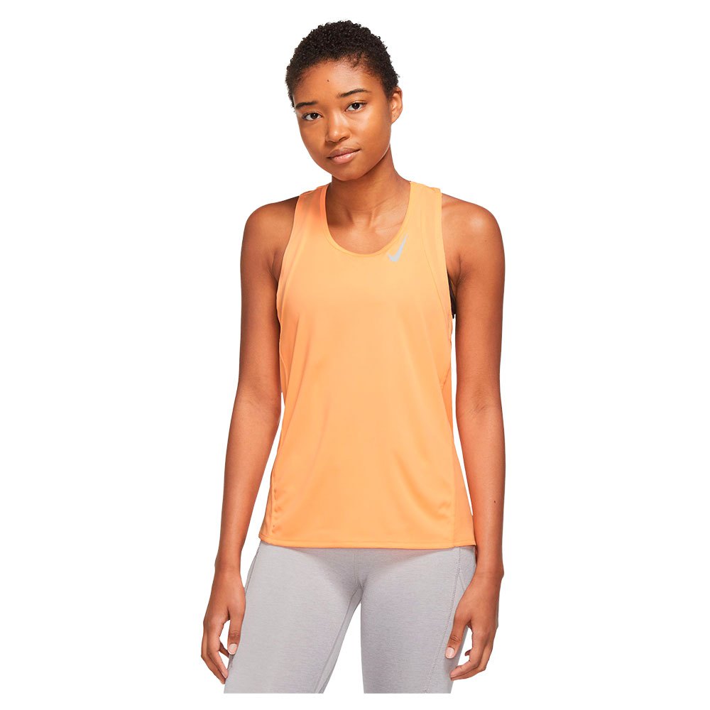 Nike Dri Fit Race Sleeveless T-shirt Orange M Frau von Nike