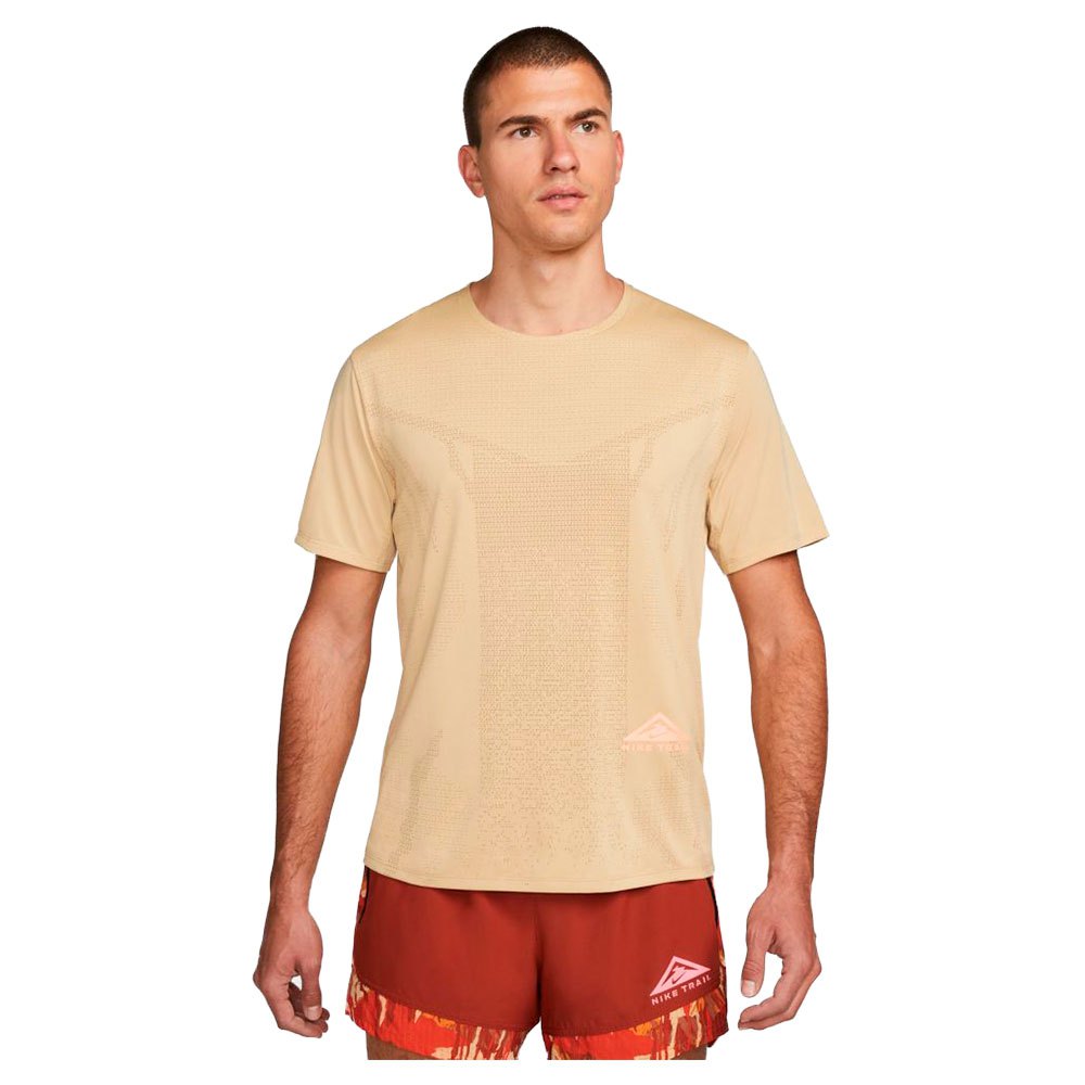 Nike Dri Fit Rise 365 Short Sleeve T-shirt Beige S Mann von Nike