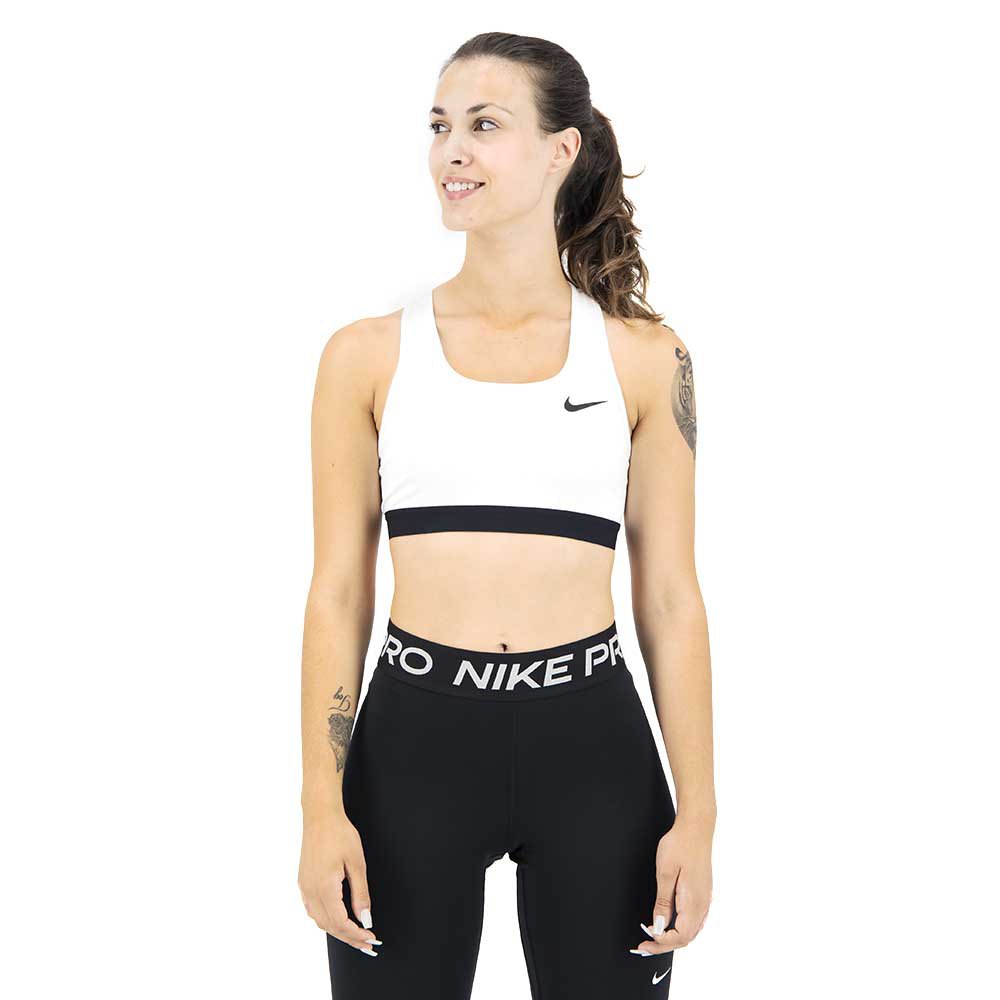 Nike Dri Fit Swoosh Medium Impact Sports Bra Weiß XL Frau von Nike