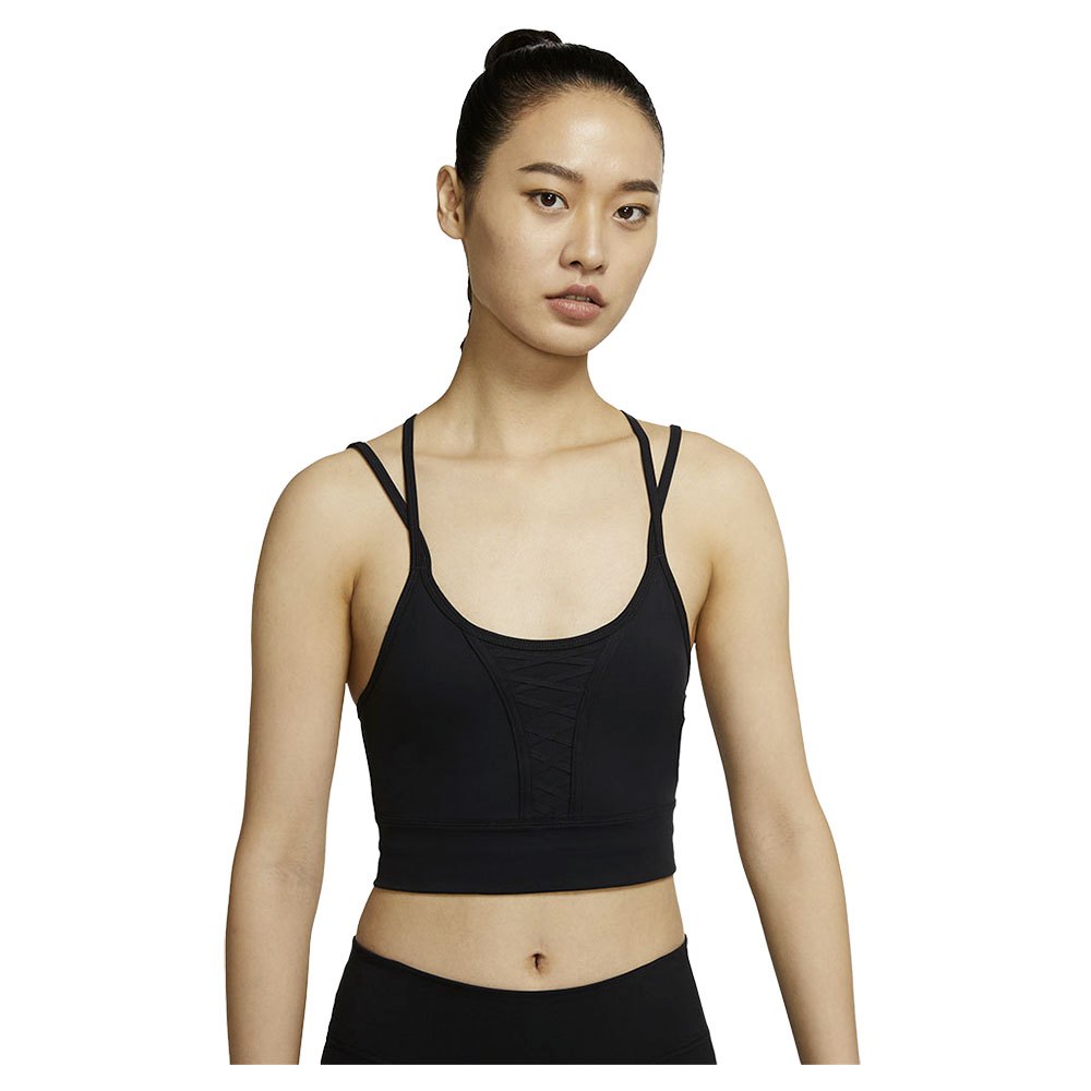 Nike Dri-fit Lux Cropped Lacing Sleeveless T-shirt Schwarz M Frau von Nike