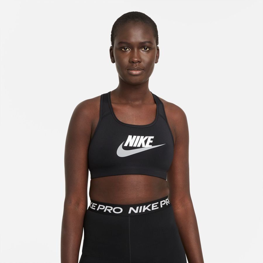 Nike Sport BH Dri-FIT Swoosh Futura GX - Schwarz/Weiß Damen von Nike