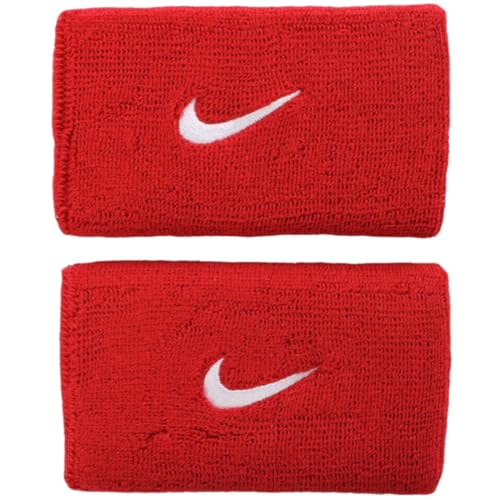 Nike Erwachsene Swoosh Doublewide Wristbands Schweißband, mehrfarbig (varsity red/Black), OSFM von Nike