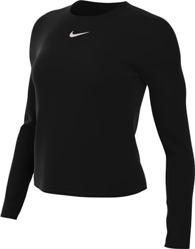 Nike FB4297-010 W NK Swift ELMNT DF UV CRW TOP Sweatshirt Damen Black/Reflective SILV Größe M von Nike
