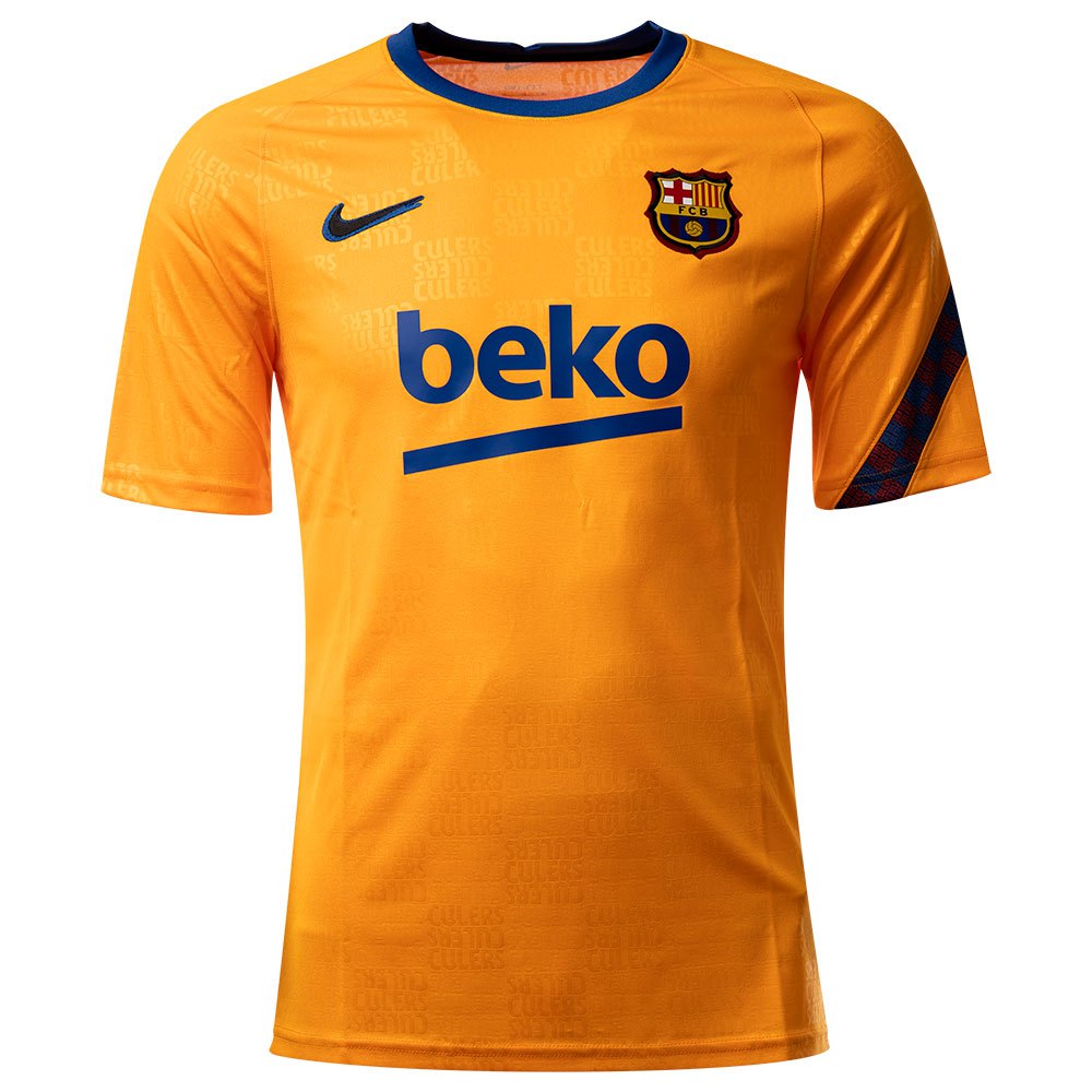 Nike Fc Barcelona Dri Fit Pre Match 22/23 Short Sleeve T-shirt Gelb 3XL von Nike