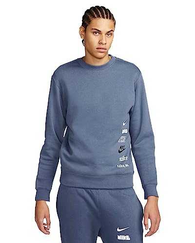 Nike Herren Club Fleece+ Golf-Rundhalsshirt mit Angerauter Inn Sweatshirt, Diffused Blue, S von Nike