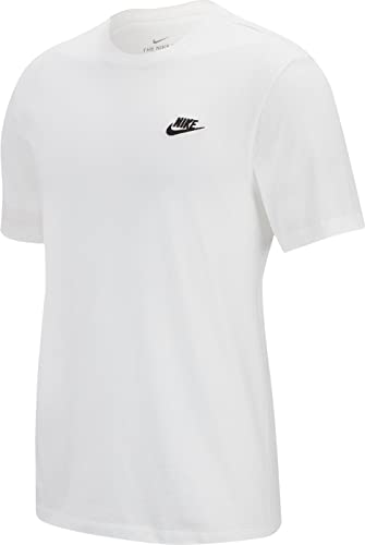 Nike Herren Sportswear klub T shirt, Weiß / Schwarz, L EU von Nike