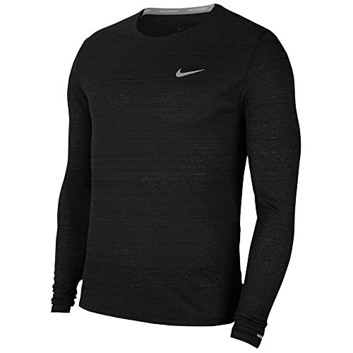 Nike Herren Dri-FIT Miler Shirt, Black/Reflective Silver, S von Nike