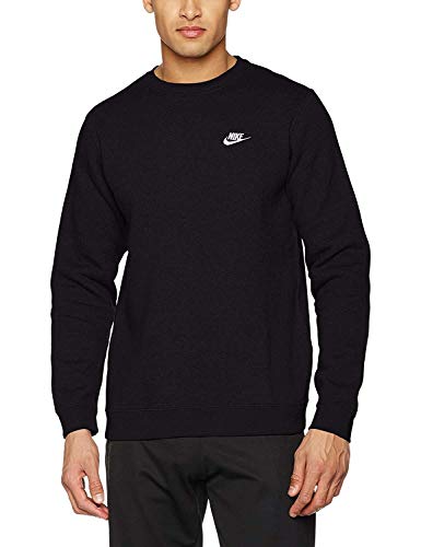 Nike Herren M NSW CLUB CRW BB 804340 Long Sleeved T-shirt, Mehrfarbig (Black/White), L von Nike