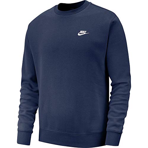 Nike Herren M NSW CLUB CRW BB 804340 Long Sleeved T-shirt, blau (midnight navy), L von Nike