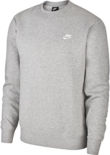 Nike Herren M NSW CLUB CRW BB 804340 Long Sleeved T-shirt, grau (dk grey heather), L von Nike