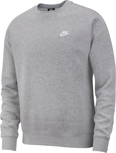 Nike Herren M NSW CLUB CRW BB 804340 Long Sleeved T-shirt, grau (dk grey heather), S von Nike