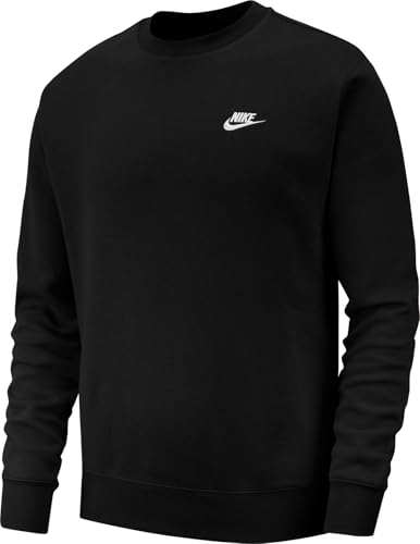 Nike Herren M NSW CLUB CRW BB 804340 Long Sleeved T-shirt, schwarz (black/White), L, 17-23 von Nike