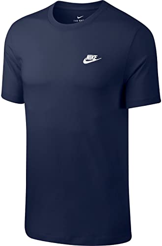 Nike Herren T-Shirt Sportswear Club, Midnight Navy/White, M, AR4997-410 von Nike