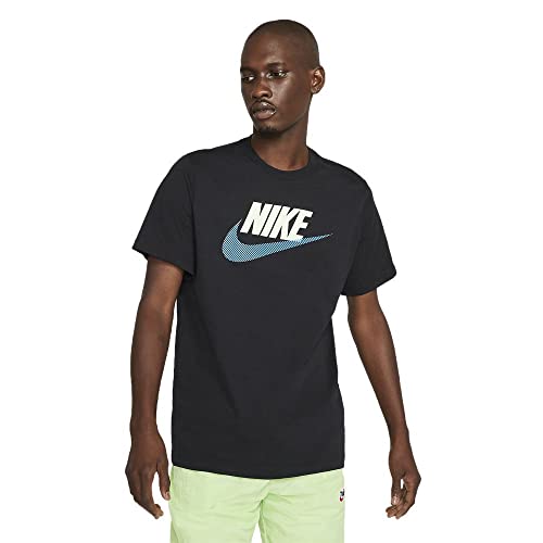 Nike Herren Sportswear T-Shirt, Black/Lt Foto Blue, S von Nike